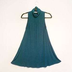 Forever 21 Teal Jersey Turtleneck Dress